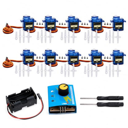 10Pcs SG90 9G Servo Motor Kit with Tester for RC Airplane Robot Arduino