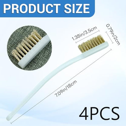 4 Pcs Brass Wire Brushes, 3D Printer Nozzle Cleaning Brasses Wire Toothbrush for Polishing & Rust Removal