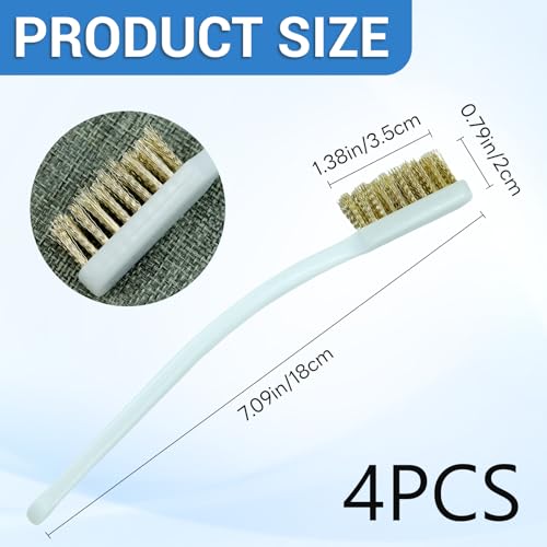 4 Pcs Brass Wire Brushes, 3D Printer Nozzle Cleaning Brasses Wire Toothbrush for Polishing & Rust Removal