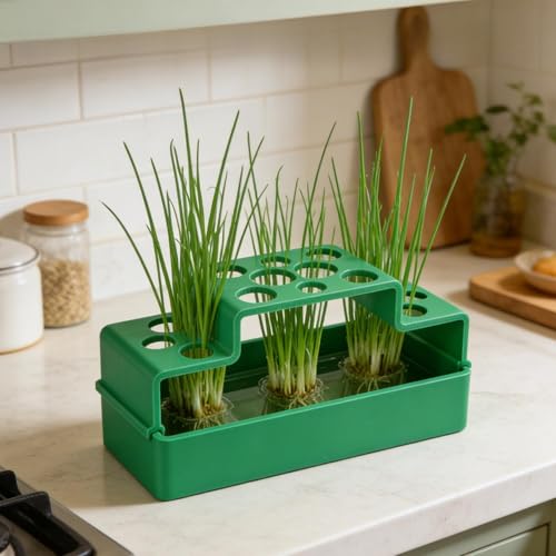 Indoor Hydroponic Scallion Germination Trays Green Onion Growing Pot Soil-Free Vegetable Seedling Tray, 15.5 * 7 * 6cm