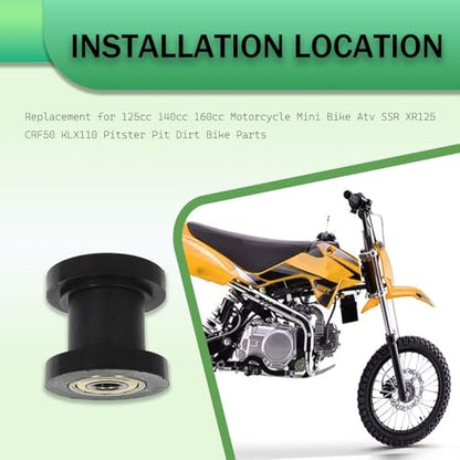 8mm and 10mm Chain Roller Pulley Tensioner Wheel Guide Per Replacement for 125cc 140cc 160cc Motorcycle Mini Bike Atv SSR XR125 CRF50 KLX110 Pitster Pit Dirt Bike Parts