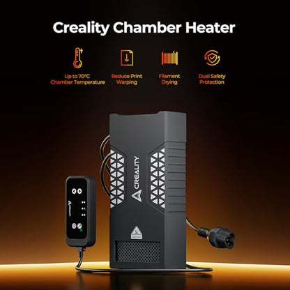 Creality Chamber Heater for 3D Printer Enclosure, Adjustable Hot Air Heater up to 70℃, PTC Enclosure Heater with Overheat Protection & Fan Stall Safety, Filament Dryer Heater for Filament Storage Box - color: Chamber Heater