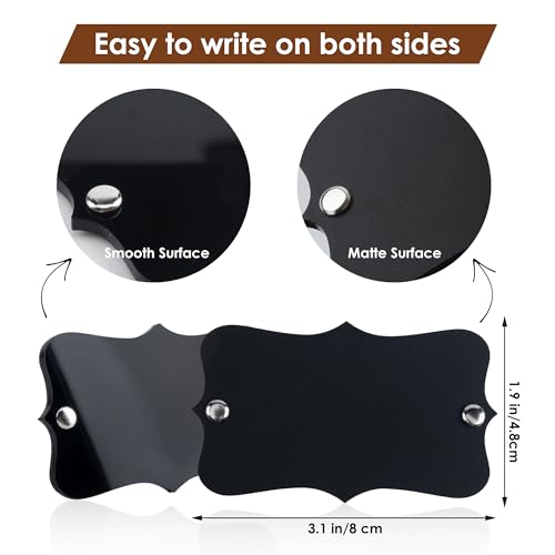 Temlum 18pcs Acrylic Basket Labels with Chalk Marker (Wavy Shape 01, Black) - color: Wavy Shape 01, Black