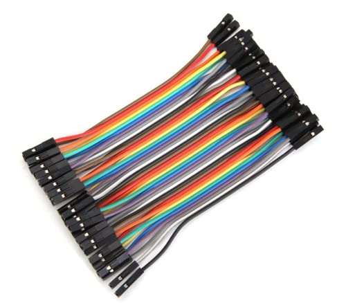 40pcs 10 cm (4 inch) Female to Female Multicolored Dupont Wire Breadboard Jumper Ribbon Cables Compatible with Arduino Projects(F/F) - color: Female to Female, size: 40 PCS - 10 cm