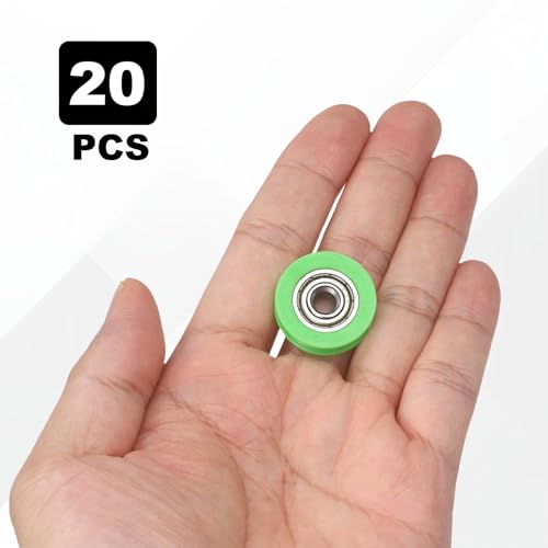 uxcell 20Pcs 625ZZ POM Pulley U-Groove Bearing, 5x23.5x6.8mm, Light Green - color: Light Green, size: 5x23.5x6.8mm, 625ZZ
