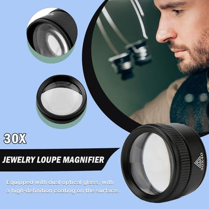 Rongon 30X Portable Jewelers Loupe Pocket Handheld Magnifier - size: 30X40MM