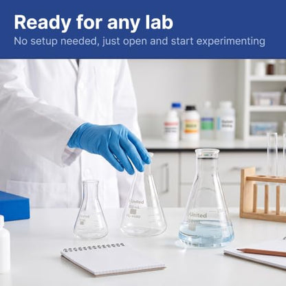 United Scientific™ Glass Erlenmeyer Flask Set, 50/150/250ml, Lab Glassware