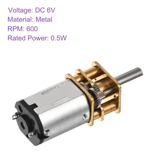 DMiotech 6V 600RPM Rated Torque 1.5 Output Shaft Length 10mm Micro DC Speed Reduction Motor Mini Metal Gearbox Motor for RC Car Robot Model DIY RC Toys Engine - style: 600RPM