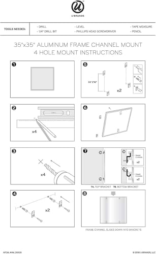 U Brands Dry Erase Board for Wall, Magnetic White Board, 48" x 36" - size: 48"W x 36"H