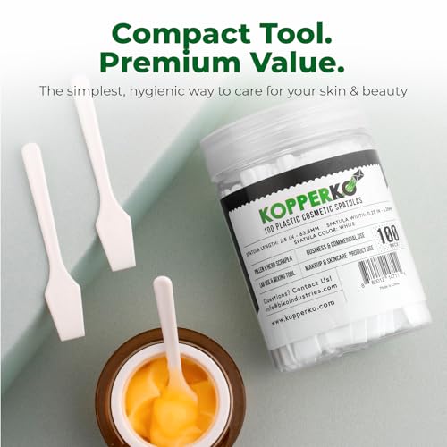 Kopperko Mini Skin Care Spatula, 2.5 Inch, 100 Pack, White - color: White, size: 100 Spatulas