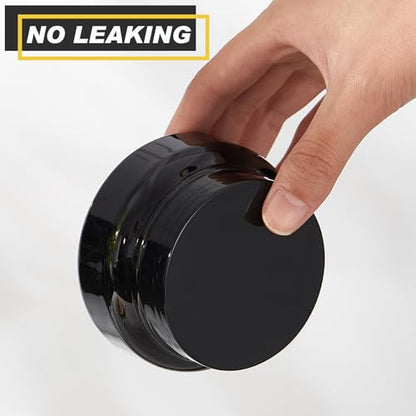 24 Pack Plastic Cosmetic Jars with Lids Label, 5 oz, Black - color: Black, size: 5 oz