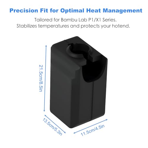 10PCS Hotend Silicone Socks for Bambu Lab X1/X1C/P1P/P1S, 300°C Heat Resistance Silicone Cover, Non-Stick Nozzle Shield for Stable Thermal Performance - size: P1/X1 Series