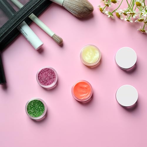 Eternal Moment 50 Pack 5G Sample Containers with Lids Cosmetic Small Jars - color: White Lid, size: 0.17 Ounce