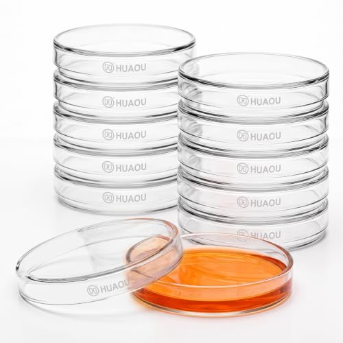 10pcs 90mm Glass Sterile Petri Dishes with Lids - size: 90mm