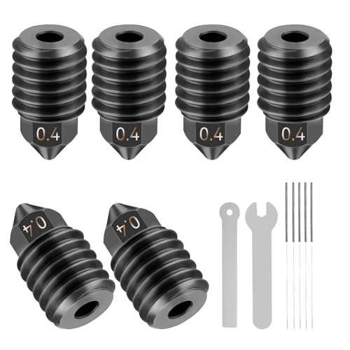 6PCS 0.4mm Hardened Steel Nozzles for Bambu Lab X1/P1 Series