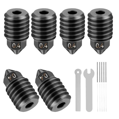 6PCS 0.4mm Hardened Steel Nozzles for Bambu Lab X1/P1 Series