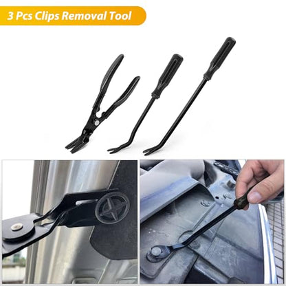 GOOACC 88Pcs Trim Removal Tool Auto Push Pin Bumper Retainer Clip Set - color: 88Pcs Clips Removal Kit Black