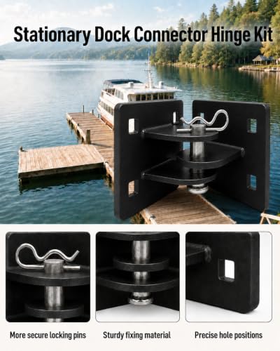 Heavy-Duty Floating Dock Hinge Kit, 4x4 Male & Female T-Bracket Set