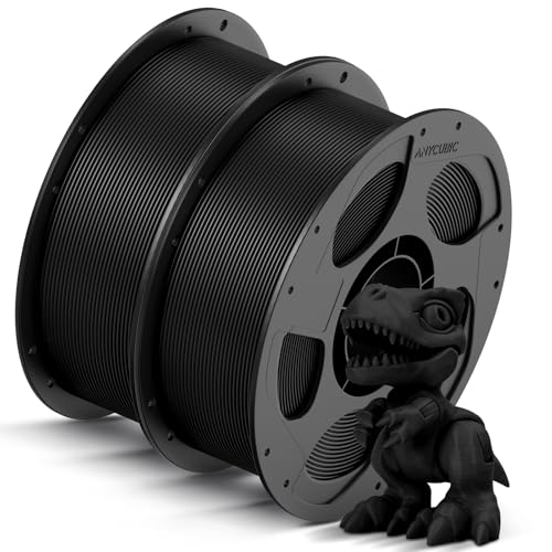 ANYCUBIC High Speed 3D Printer Filament 1.75mm Bundle, Rapid PLA Filament, Dimensional Accuracy +/- 0.02mm, Print with Most FDM 3D Printers, 1KG Reusable Spool, Pearl Black, 2KG in Total - color: 2*1kg Pearl Black