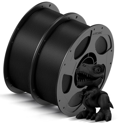 ANYCUBIC High Speed 3D Printer Filament 1.75mm Bundle, Rapid PLA Filament, Dimensional Accuracy +/- 0.02mm, Print with Most FDM 3D Printers, 1KG Reusable Spool, Pearl Black, 2KG in Total - color: 2*1kg Pearl Black