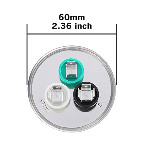 VEXUNGA 45/5 uF 45+5 MFD 370V or 440V Dual Run Start Round A/C Capacitor 45 5 uF 370 440 Volt VAC CBB65B Air Conditioner Capacitors for AC Unit Fan Motor Start or Heat Pump or Condenser Straight Cool - style: [V03] 45+5 uF Round
