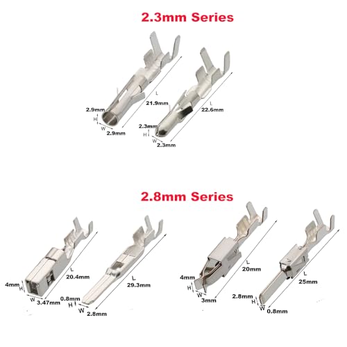 500Pcs Connector Terminal Pin Wire Harness Pins Automotive Auto Car Electrical Connector Pins Motorcycle ATV 1/1.5/1.8/2.2/2.8/3.5mm