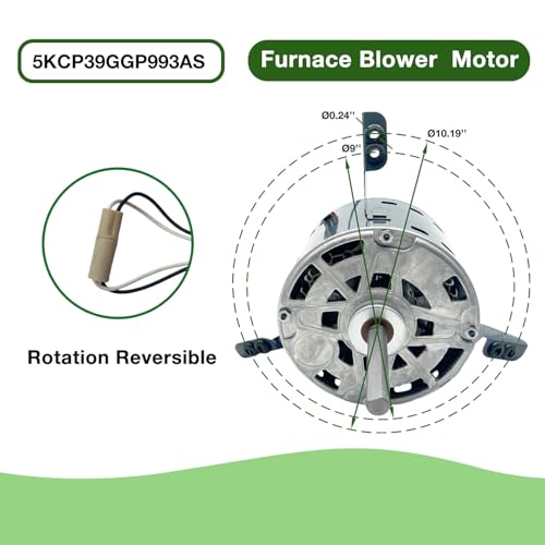 5KCP39GGP993AS Blower Motor 1/3HP 208-230V 1075RPM 2-speeds