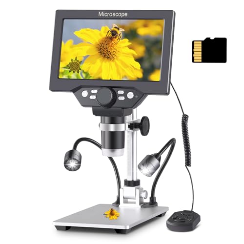 Koolertron 7 Inch LCD Digital Microscope 12MP 1080P with 32G TF Card - size: 7 inch (LCD and 32GB TF Card and Remote Control)