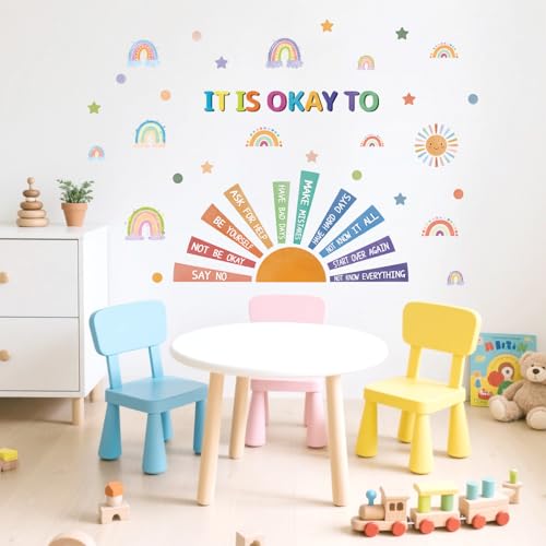 LHIUEM Positive Self-Affirmations Wall Decals Cute Mental Health Wall Decor - color: It is Okay to