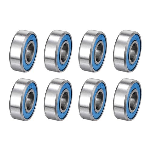 uxcell 8 Pcs 696-2RS Micro Bearings, 6x15x5mm Chrome Steel, ABEC7 - size: 696-2RS