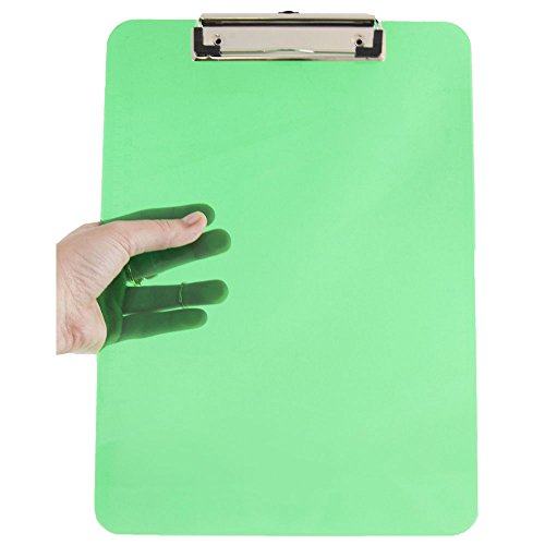 JAM PAPER Plastic Clipboards with Low Profile Metal Clip - Letter Size (9 x 12.5) - Green - Clip Board Sold Individually - color: Green, size: Single Clipboards