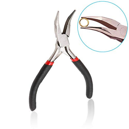 URSKYTOUS 4Pcs Jewelry Pliers Set Jewelry Making Pliers Tools Kit Include Jewelry Making Needle Nose Chain Nose Round Bent Pliers Wire Cutter for Bracelet Beading Craft Jewelry Making Supplies (Black) - color: 4pcs Black