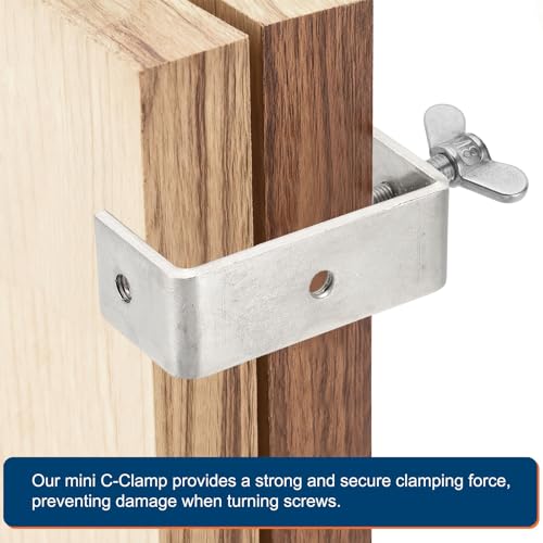 HARFINGTON 2Pcs 304 Stainless Steel C Clamps 20mm Square Mini Tiger Clamp - size: 20mm