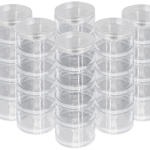 Luomorgo 6 Sets Stackable Clear Plastic Containers, 10ML, 5-Layer - size: 10ML