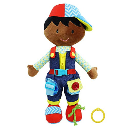 June Garden 15" Isaiah Montessori Learn-to-Dress Plush Doll - color: Isaiah