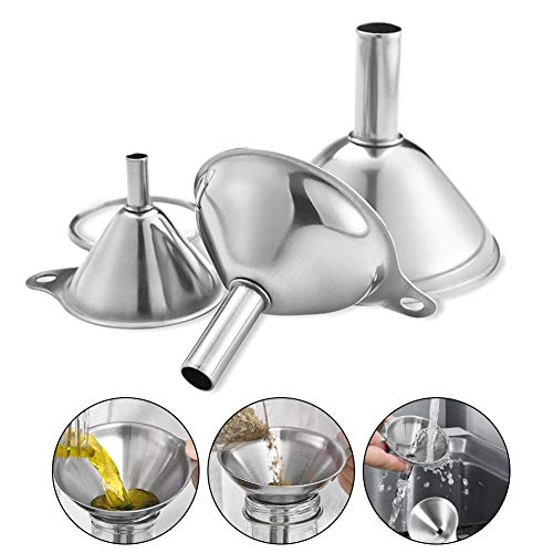 Small Funnels for Filling Bottles Stainless Steel Kitchen Funnels (Short) - size: Short-handled