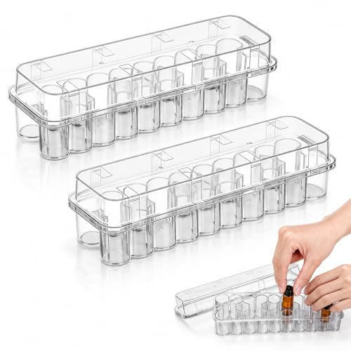 Vial Holder for Fridge, Space-Saving Stackable Peptide & Insulin Storage Case for 1-3ml Vials, for Fridge Diabetic Storage Organizer Fit (24-Slot 2Pcs) - size: 24-Slot 2Pcs