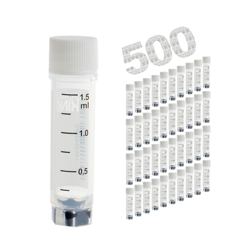 Multi-Coded Cryovials 1.5 ml, 500 Pcs, External Thread, White Caps - color: White, size: 1.5ml