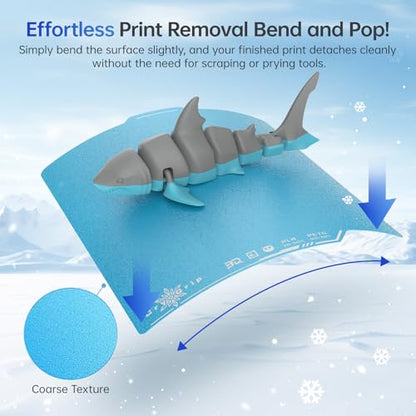 BIQU CryoGrip Pro Frostbite Cold Build Plate for Bambu-Lab 3D Printers - color: Frostbite-Blue, size: 257*257MM, style: Frostbite