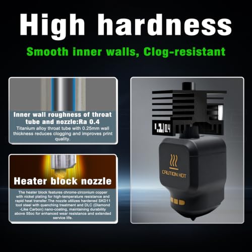 4PK 0.2/0.4mm Universal Standard Nozzle for Bambu Lab P2S/X2D/H2D/H2C/H2S/A1 Hotend Hardened Steel,Wear‑Resistant Stable Extrusion, Leak‑Free for Bambu P2S Nozzle for Bmabu lab 3D Printer Accessories - style: 4PK(0.2/0.2/0.4/0.4mm)Hotend