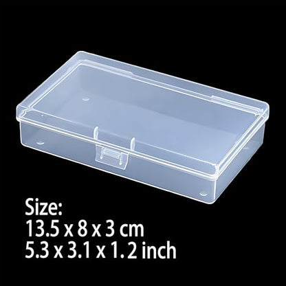 8 Pcs Plastic, Mini Clear Bead Storage Boxes with Hinged Lid and Rectangular Clear Craft Storage Boxes, Jewelry and Organizer,Nail Tool Box,Circuit board storage(8, 5.3" x 3.1" x 1.2") - size: 8 Pieces Same Size