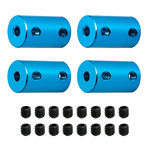 6mm to 10mm Rigid Couplings Set Screw Shaft Stepper Motor, Length 25mm / 1" Motor Coupler Connector Rigid with Screw for 3D Printer, RC Robot, Car Model Shaft, CNC Machine, DIY Encoder 4 Pcs - size: 6mm to 10mm, style: Blue