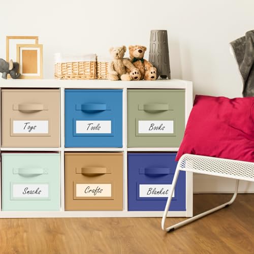 10 Pack Fabric Storage Cubes with Label 11" Collapsible Cube Bins, Boho - color: Boho, size: 11 Inch