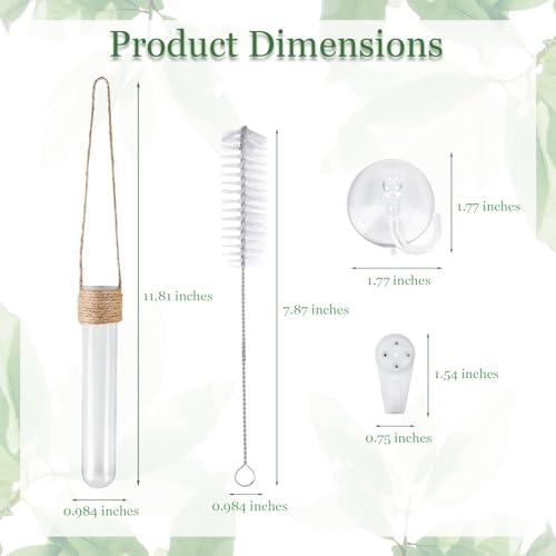 Bunmery 8 pcs Window Propagation Stations, Plastic Plant Propagation Tubes with Suction Cups & Traceless Nails, Easy to Install Window Wall Hanging Planter Terrarium Vase