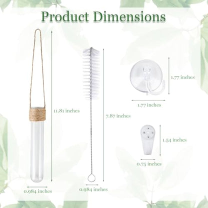 Bunmery 8 pcs Window Propagation Stations, Plastic Plant Propagation Tubes with Suction Cups & Traceless Nails, Easy to Install Window Wall Hanging Planter Terrarium Vase
