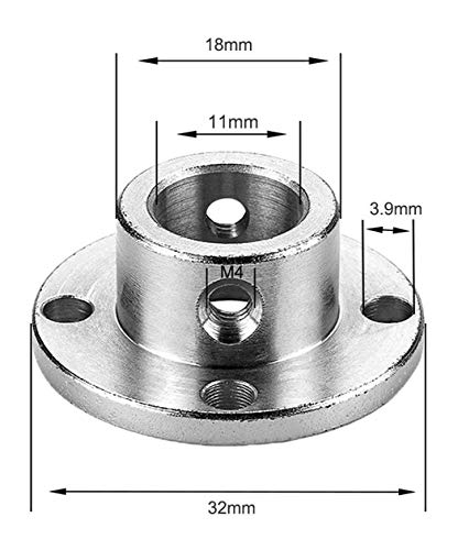 4Pcs 11mm Flange Coupling Connector, Rigid Guide Model Coupler Accessory, Shaft Axis Fittings for DIY RC Model Motors - size: 11mm