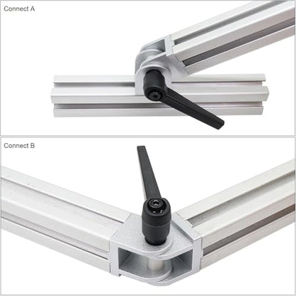 4 Sets 25 Series 10 Series Aluminum Extrusion Pivot Hinge Swivel Degree Angle Bracket with Hardware Accessories Handle for 1010 1020 2525 T Slot Extruded Aluminum Profile - style: 4 sets pivot hinge with m6