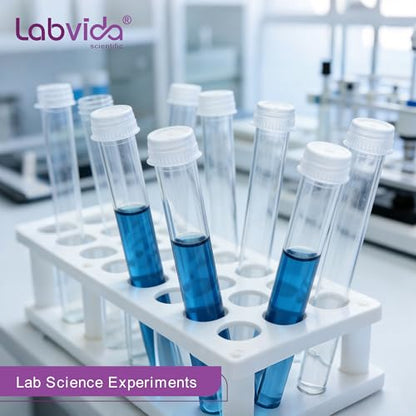 Plastic Test Tubes with Caps, 50pcs Dia.16x125mm | 25ml, Nature Colored Test Tubes with Lids, LVI001 - style: Nature color