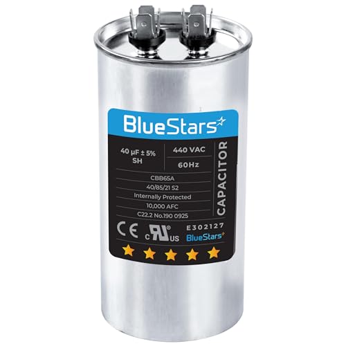 [2026 Upgraded] BlueStars 40uf 370-440VAC Capacitor - size: 40 MFD