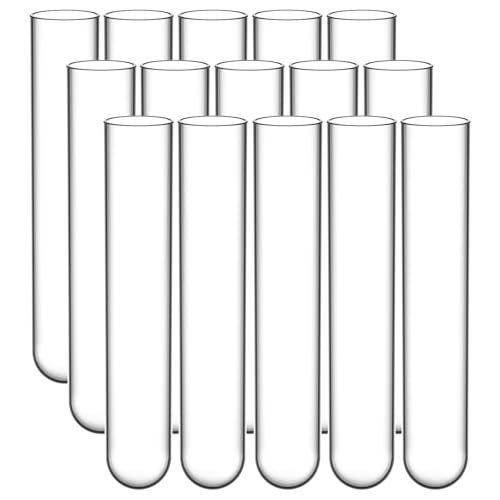 StonyLab Borosilicate Glass Round Bottom Test Tubes, 30mm OD X 165mm Length (Pack of 15) - style: 15 Pack